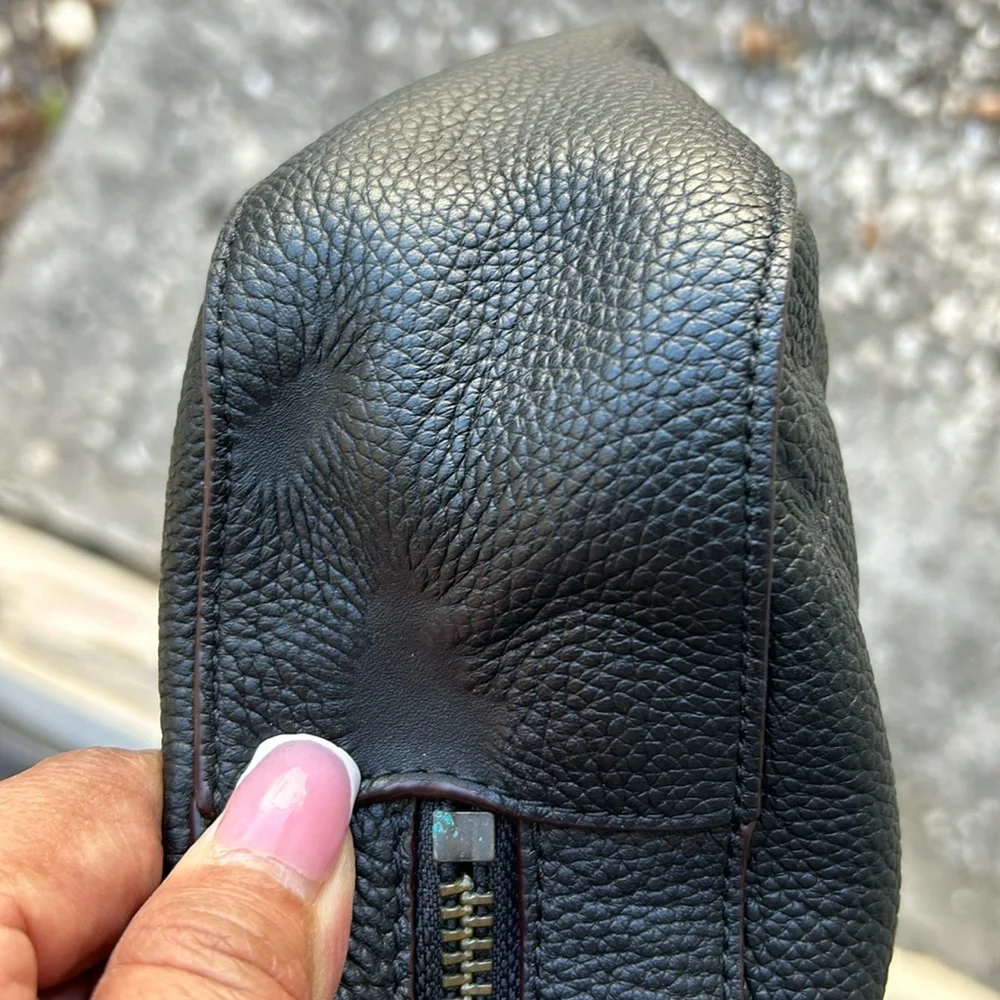 COACH black pebbled leather Metropolitan slim briefcase